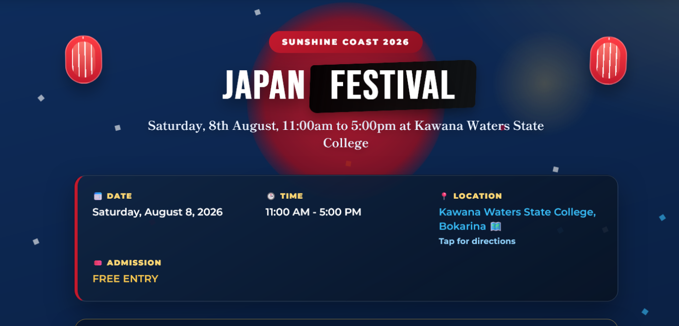 Japan Festival Sunshine Coast – A Taste of Japan